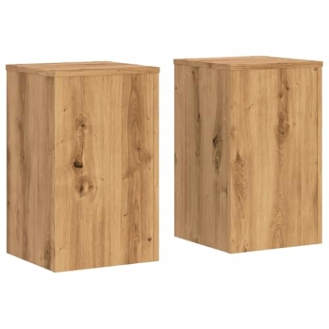 vidaXL Pflanzenständer 2 STK., Blumenständer Hohle Konstruktion, Dekosäule Podest für Pflanzen Dekoartikel, Blumenhocker Blumensäule, Artisan-Eiche Holzwerkstoff