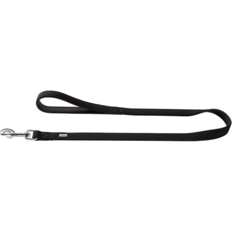 HUNTER SOFTIE Führleine für Hunde, Kunstleder, mit Handschlaufe, 1,5/110 cm, schwarz
