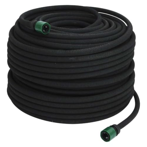 vidaXL Tropfschlauch, Bewässerungsschlauch für Garten, Gartenschlauch für Bewässerung, Wasserschlauch Schlauch, Schwarz 0,6" 100m Gummi