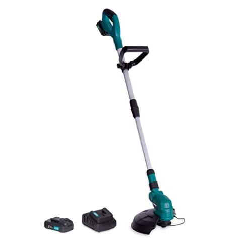 VONROC Rasentrimmer mit Akku 2x2Ah und Ladegerät - 250mm - Trimmer für Garten mit Kabel - Kantenschneider Rasen - Tap and Go System inkl. 2x4M Drahtspule