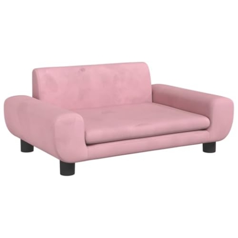 vidaXL Hundebett, Hundekissen mit weicher Polsterung, Hundesofa Hundecouch für kleine Hunde Haustiere, Haustierbett Katzenbett, Rosa Samt