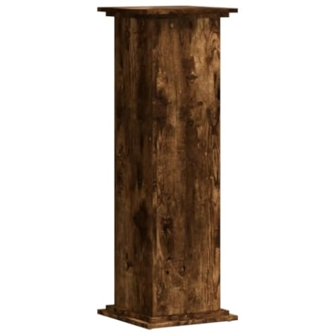 vidaXL Pflanzenständer, Blumenständer Hohle Konstruktion, Dekosäule Podest für Pflanzen Dekoartikel, Blumenhocker Blumensäule, Räuchereiche Holzwerkstoff