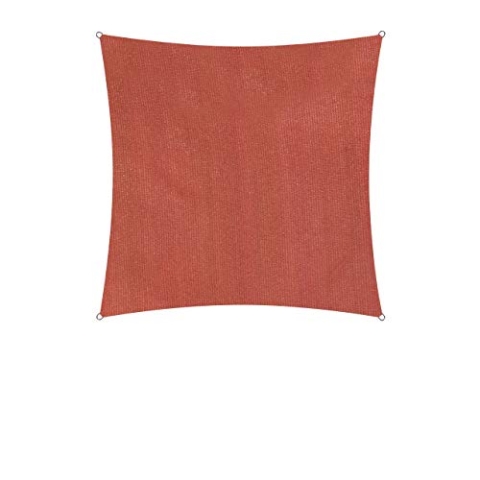 Lumaland Sonnensegel Quadrat | 3 x 3 Meter Wetterbeständiger Sonnenschutz inkl. Befestigungsseile | Terrasse, Garten & Balkon Schattenspender mit UV-Schutz [Terracotta]