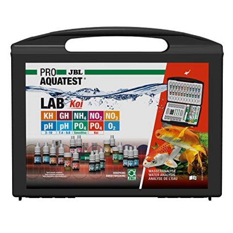 JBL Wassertest-Koffer, mit 10 Tests und Zubehör, Für Koi- und Gartenteiche, PROAQUATEST LAB Koi