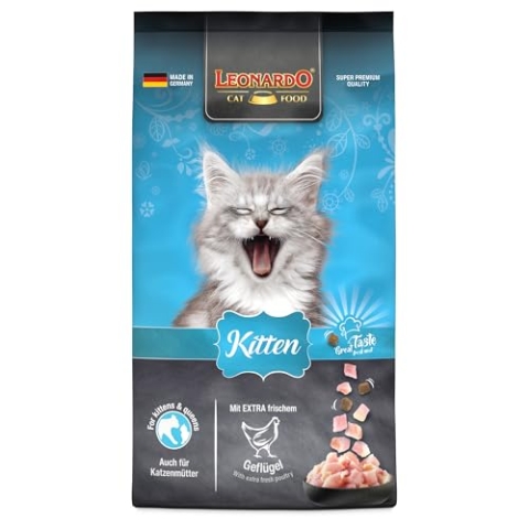 LEONARDO Kitten Katzenfutter Kitten, 7,5 kg getreidefreies Trockenfutter für Kätzchen bis 1 Jahr, Alleinfuttermittel mit frischem Geflügel