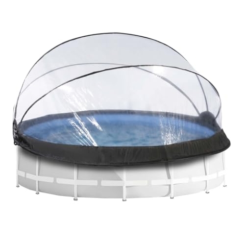 EXIT Toys Poolabdeckung ø427cm - Für Intex/Bestway Pools - Hält Wasser Warm und Sauber - Einfache Montage - Robuste, Hochwertige Konstruktion - Universelle Poolüberdachung Geeignet für Viele Marken