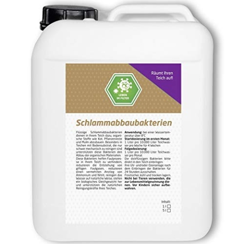 Koi Company • Filterbakterien Schlammabbaubakterien • Teichschlammentferner 5l • Natürlicher Schlammentferner • Teichreiniger für 50.000 Liter