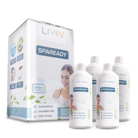 LIVIN Wasserreiniger - 1L* 4 Zuverlässige Wasserpflege und Reinigung für Whirlpools- Badewannen Whirlpool- Reinigungsset & Spa Wasserreiniger