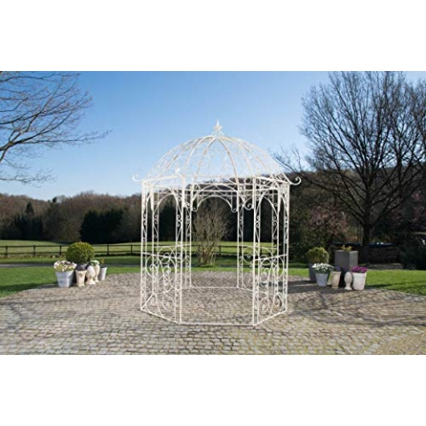 CLP Rosenpavillon Leila I Rankpavillion Aus Pulverbeschichtetem Eisen I Gartendekoration Im Jugendsstil, Farbe:antik-Creme