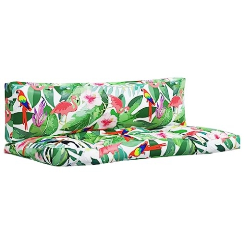 vidaXL Palettenkissen 2 TLG., Kissen für Gartenmöbel Hocker Sofa, Wasserabweisendes Sofakissen, Sitzkissen Palettenpolster, Mehrfarbig Oxford Gewebe
