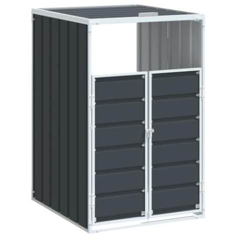 vidaXL Mülltonnenbox für 1 Tonne Anthrazit 72x81x115 cm Stahl, Box Mülltonnen, Garten Mülltonnenbox, Verkleidung Mülltonnen, Outdoor Mülltonnenbox