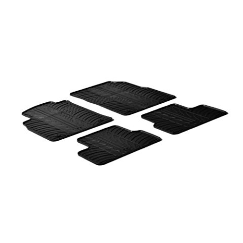 Gledring 0086 Satz Gummimatten passend für Opel Astra J 2009-6/2015 (T Profil 4-teilig + Montage-Clips), Schwarz, Set of 4