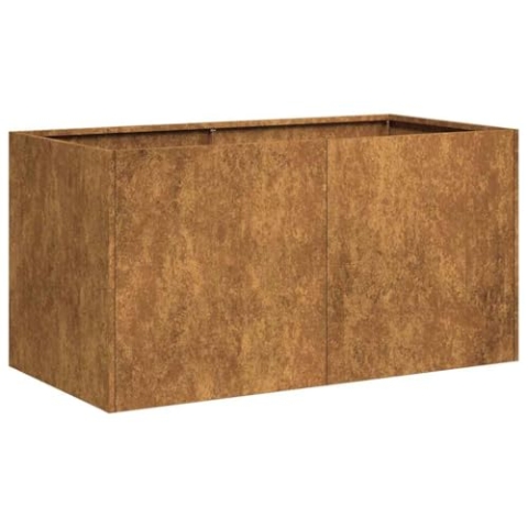 vidaXL Pflanzkübel Rostig 80x40x40 cm Wetterfester Stahl, Pflanzschale, Garten-Garten-Pflanzkübel, Outdoor-Pflanzgefäß, Hochbeet, Pflanzgefäß