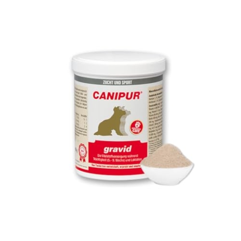 Canipur Gravid | 1 kg | Mineralfuttermittel für Hunde | Zur Unterstützung während Trächtigkeit und Laktation ab der 5. Trächtigkeitswoche | Mit Vitaminen und Mineralstoffen