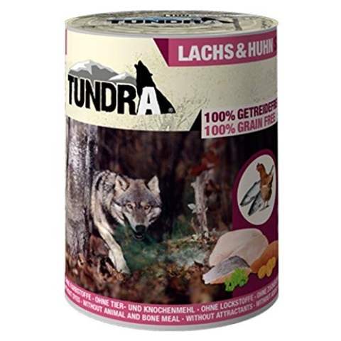 Tundra Nassfutter Hundefutter Lachs & Huhn - getreidefrei (30 x 400g)