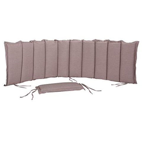 DETEX® Liegenauflage Creme Meliert Wasserabweisend inkl. Kopfkissen 55% Baumwolle 30° Maschinenwaschbar Auflage Sonnenliege Garten Balkon Liege Kissen Polster Schwungliege