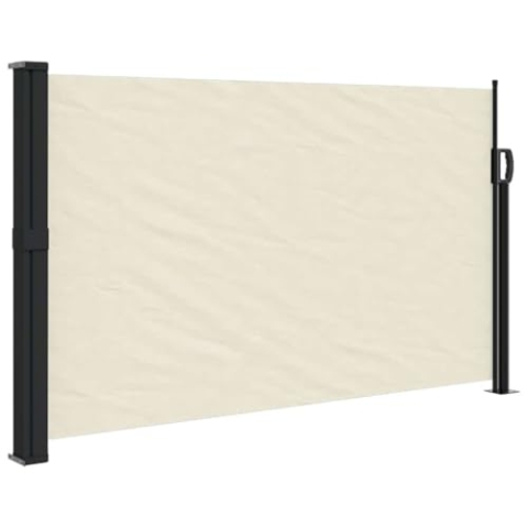 vidaXL Seitenmarkise, Wandmarkise mit PU-Beschichtung, Sichtschutz für Balkon Terrasse Garten, Windschutz Markise, Ausziehbar Creme Polyester