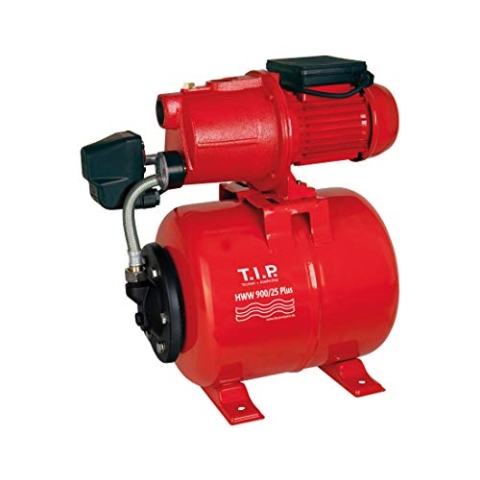 T.I.P. Hauswasserwerk Guss (2.800 l/h Fördermenge, 42 m Förderhöhe, 4,2 bar Druck, 600 W, Installationsfertige Druckschaltung, 18 l Stahl-Druckkessel, robust, laufruhig, Manometer) HWW 900/25, 31300