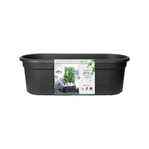 elho Green Basics Veggie Wall 80 - Übertopf für Außen Züchten Und Ernten - Ø 77.5 x H 26.0 cm - Schwarz/Living Schwarz