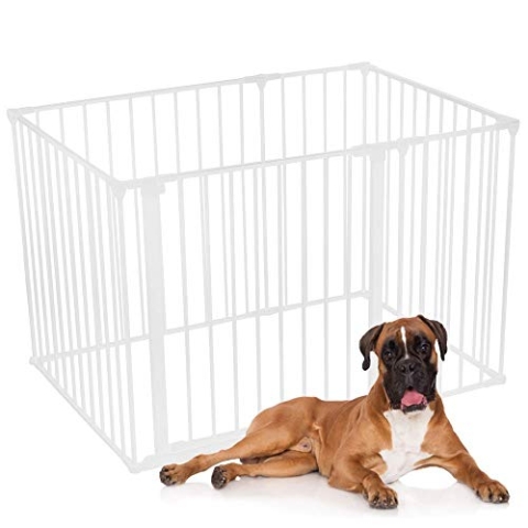 Safetots Hunde Spielgehege Weiß 72cm x 105cm, Haustiergehege für Haustiere Hunde und Welpen, Hundeauslauf für drinnen und draußen geeignet, einfache Installation