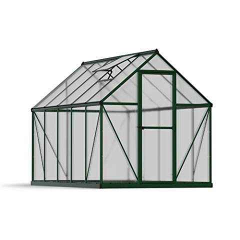 Canopia by Palram Gewächshaus klein Mythos 6x10 Treibhaus 306x185 cm Aluminium Grün Tomatenhaus Polycarbonatplatten UV-beständig