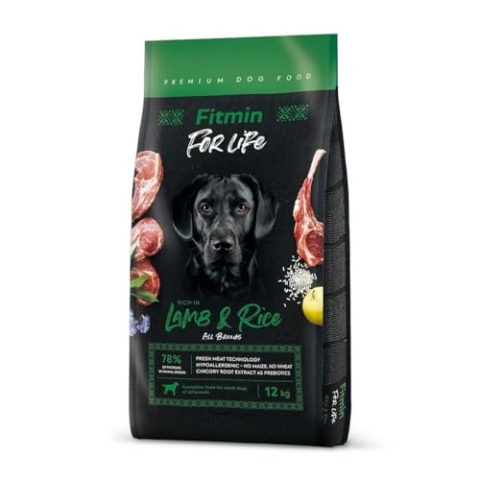 Fitmin Futter für Life Lamb mit Reis, für Erwachsene, Lamm, Reis, 12 kg