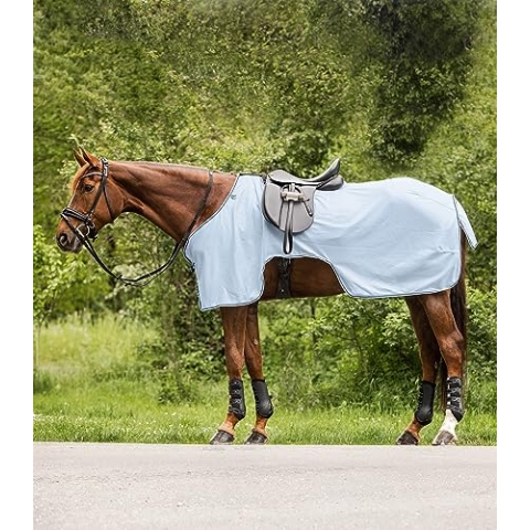 Waldhausen Fliegenausreitdecke Protect, hellblau/Nachtblau, 145 cm