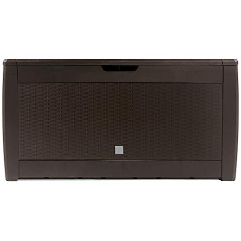 Casaria® Gartenbox UV-beständig 310L Haltegriffe Rollen Terrasse Balkon Wohnzimmer Wintergarten Truhe Gartenbox Kissenbox 119x48cm Rattan-Optik Braun