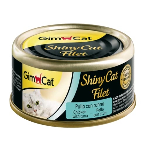 GimCat ShinyCat Filet - Huhn mit Thunfisch - 24 x 70 g