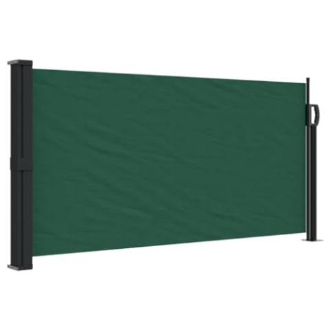 vidaXL Seitenmarkise, Sichtschutz Ausziehbar, Windschutz Sonnenschutz für Garten Balkon Terrasse, Seitenrollo Seitenwandmarkise, Dunkelgrün 100x300cm