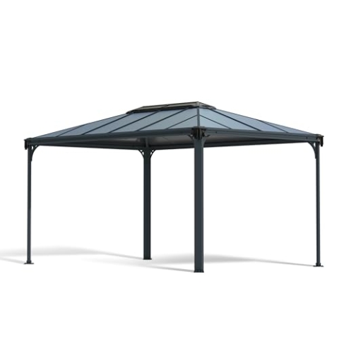 Palram Martinique 4300 Gartenpavillon: Höchst widerstandsfähig, Hardtop Pavillon 430 x296 cm. Robuste Aluminiumkonstruktion Mit Dach Aus Polycarbonat. Ideal Als Freistehende Überdachung