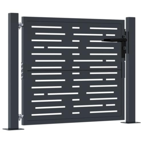vidaXL Gartentor, Gartentür mit Quadratischem Design, Abschließbar Hoftor Eingangstor für Garten Terrasse, Tor Zauntor Gartenpforte, Anthrazit 105x105 cm Stahl