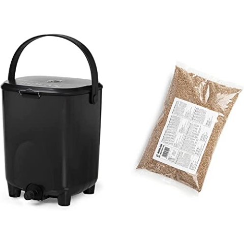 Biolan Bokashi Eimer starterset einschließlich 1 kg Kleie (Black)