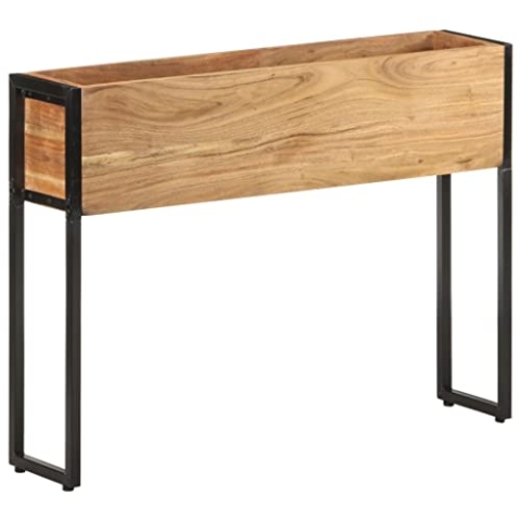 vidaXL Akazienholz Massiv Pflanzkübel Hochbeet Blumenkübel Blumenkasten Frühbeet Pflanzkasten Blumenbeet Garten Balkon Terrasse 90x20x68cm