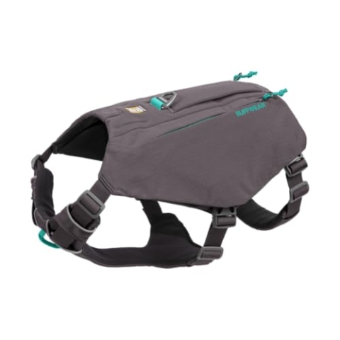 RUFFWEAR Hundegeschirr mit Taschen, Switchbak, Ganztägiger Komfort mit Eingebauten Taschen Für Kurze Tagesausflüge und Alltägliche Aktivitäten, Kleine Hunderassen, Granite Grey