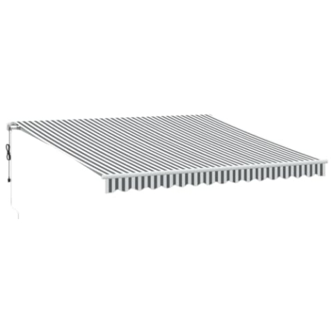 vidaXL Gelenkarmmarkise, Markise Ausziehbar Automatisch, Sonnenmarkise für Terrasse Balkon, Sonnenschutz Balkonmarkise Terrassenmarkise, Anthrazit Weiß 400x350cm
