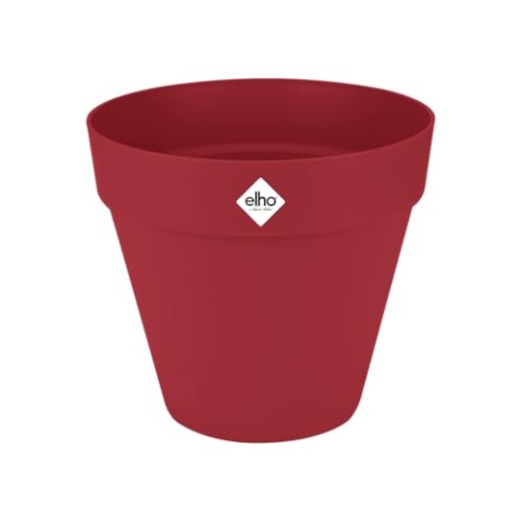 elho Loft Urban Rund 50 - Blumentopf für Außen - Ø 48.5 x H 44.5 cm - Rot/Theaterrot