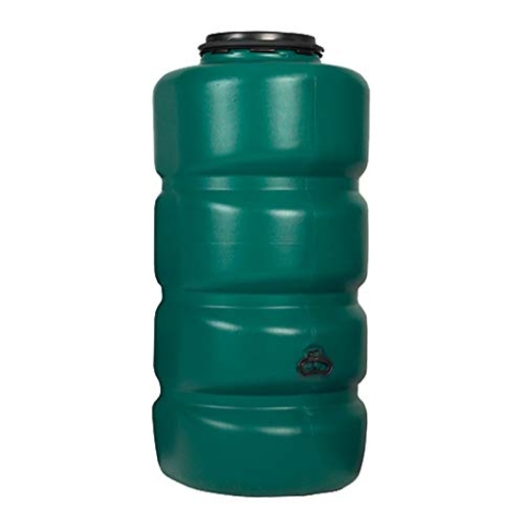 GARANTIA Gartentank Regentonne 750 Liter dunkelgrün inkl. Klarsichtschlauch - Wassertank, Regenfass, Tonne mit Deckel, Regenwassertonne, Wasserbehälter, Fass, Regenwassertank, Wasserfass