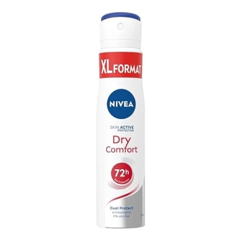 6er Pack - Nivea Deospray, Antibakterielle Wirkstoffe, 0% Alkohol - Dry Comfort - 250ml
