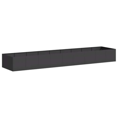 vidaXL Pflanzkübel Schwarz 360x80x40 cm Stahl, Pflanzschale, Garten-Garten-Pflanzkübel, Outdoor-Pflanzgefäß, Hochbeet, Pflanzgefäß, Blumenkasten