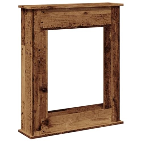 vidaXL Kaminumrandung, Dekorative Kaminkonsole, Kaminsims Dekokamin für Wohnzimmer, Kaminattrappe Kaminverkleidung, Altholz-Optik Holzwerkstoff
