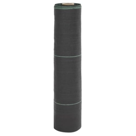 vidaXL Unkrautvlies, Gartenvlies gegen Unkraut, Unkrautfolie Wasserdurchlässig UV-stabilisiert, Unkrautflies Mulchfolie Bodengewebe, Schwarz 0,5x100m PP