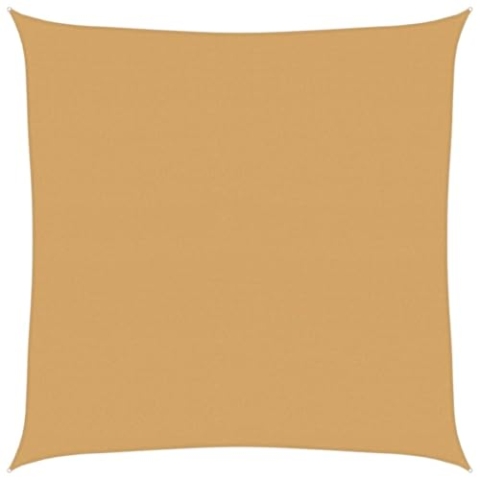 vidaXL Sonnensegel, Segelmarkise mit Edelstahl-Befestigungen, Sonnendach für Garten Terrasse Balkon Pool, Sonnenschutz, Quadratisch Sandfarbe HDPE