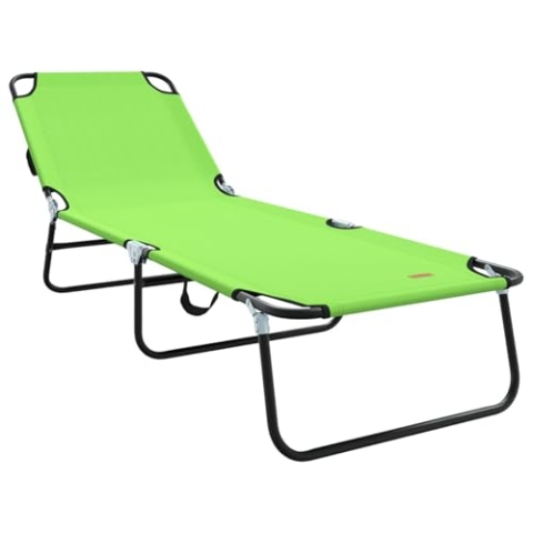 vidaXL Klappbare Sonnenliege Tragbar Grün 600D Oxford Stoff