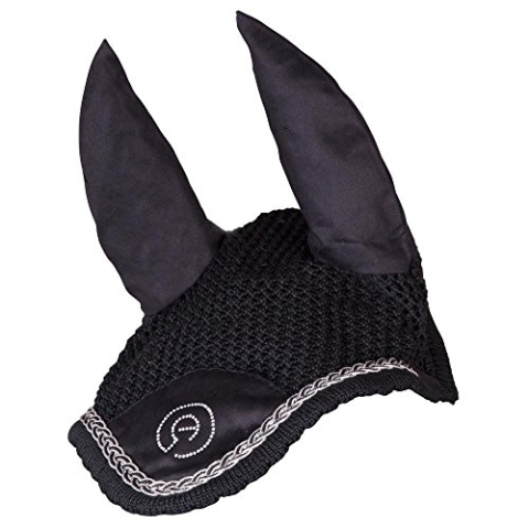 Anky Fliegenhaube Fliegenohren C-Wear Bonnet Schwarz Warmblut mit Strass