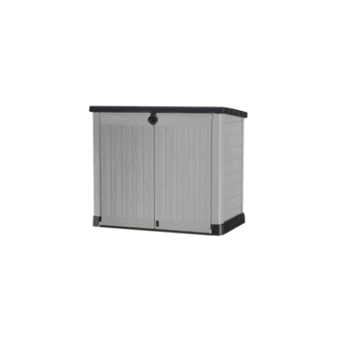 Keter Store It Out Ace 1200L Lagerbox, wetterfest & abschließbar, UV-beständig, Hydraulikdeckel, Grau, Maße: 145,5 x 82 x 123,5 cm