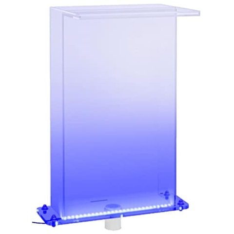 vidaXL Wasserfall Element mit RGB-LEDs Schwalldusche Schwallbrause Pool-Fontäne Wasserfontäne Wasserspiel für Gartenteich Pool Deko Acryl 51cm