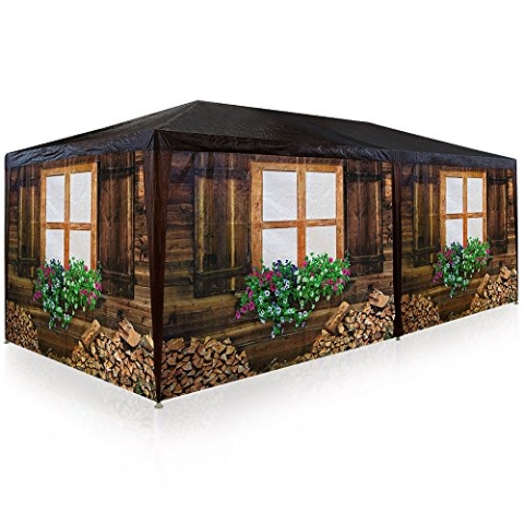 Deuba® Bierzelt 3x6m Almhüttendesign 6 abnehmbare Seitenteile Apres-Ski Oktoberfest Partyzelt Festzelt Pavillon 18qm Zelt