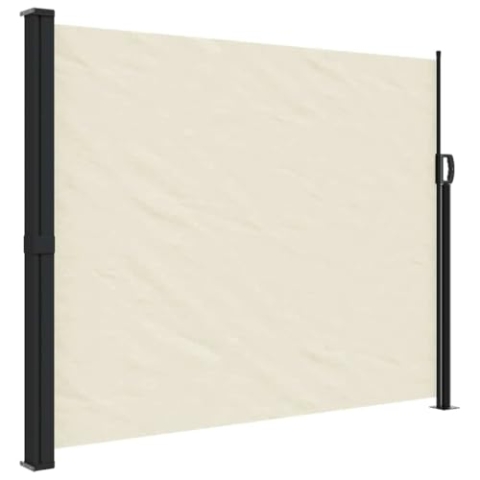vidaXL Seitenmarkise, Wandmarkise mit PU-Beschichtung, Sichtschutz für Balkon Terrasse Garten, Windschutz Markise, Ausziehbar Creme Polyester