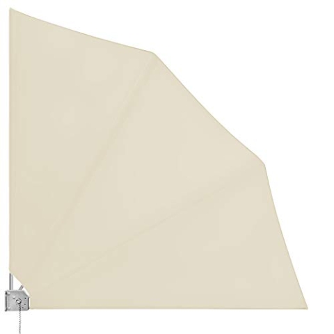 Deuba® 2X Balkonfächer Sichtschutz inkl. Abdeckung 140x140cm Wetterfest UV-beständig Terrasse Seitenmarkise Sonnenschutz Wandhalterung Anthrazit